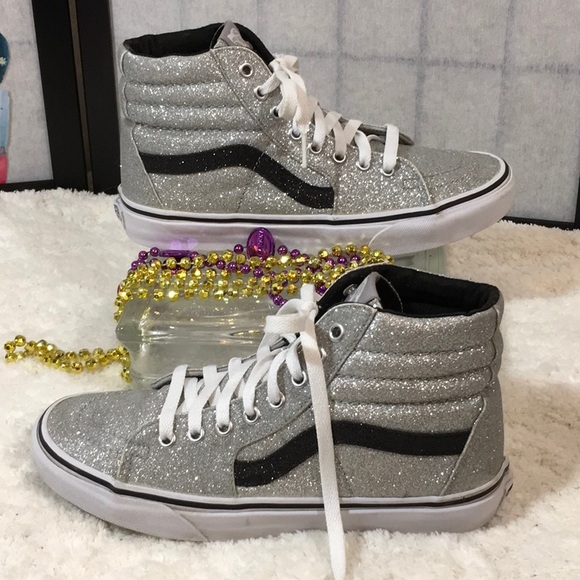 sparkle high top vans